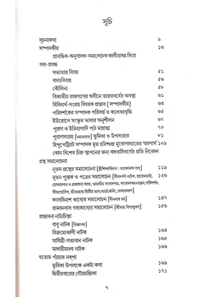 Kaliprasanya Singha Gadya Prabandha Patraboli